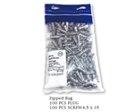 NO.D2705-100PC-PLUG-100PC-SCREW4.5x25