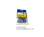 NO.D2705-12PC-PLUG-12PC-SCREW4.5x25