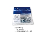 NO.D2705-25PC-PLUG-25PC-SCREW4.5x25