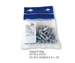 NO.D2705-50PC-PLUG-50PC-SCREW4.5x25
